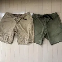 グラミチ ベージュとカーキのショートパンツ2枚セット