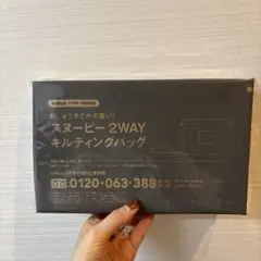 InRed11月号付録 SNOOPY 2WAYキルティングバッグ