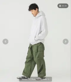 BEAMS ヘビーウェイトフーディ アッシュグレー　Lサイズのサムネイル