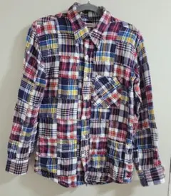 パッチワークシャツ 長袖