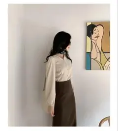 DHOLIC スリットHラインスカート・b55847 ブラウンのサムネイル