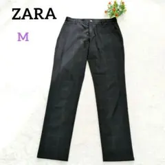 ZARA ザラ チェック柄 テーパードパンツ スラックス 黒 M相当