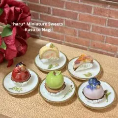 感謝価格　5種のプチガトー　ミニチュアケーキ　小皿セット　ホログラム加工皿