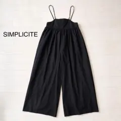 美品　シンプリシテ　サロペット　オールインワン　黒　夏のサムネイル