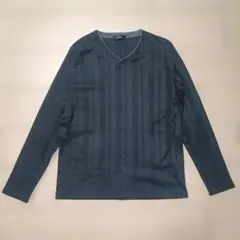 NOTA BENE ロングTシャツ L ブラック 縦シャドウライン 綺麗めのサムネイル