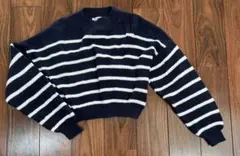 H&M ネイビーとホワイトのストライプセーター US 12M