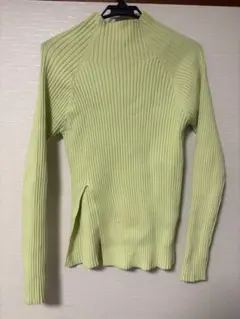 mystic◇ニット◇Free◇グリーン　スリット　ハイネック