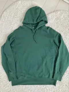 UNIQLO ユニクロ　裏パイルプルオーバーパーカー　グリーン　XL