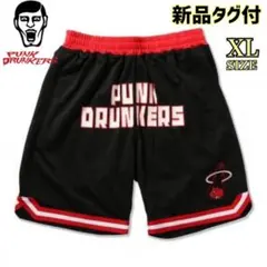 ★新品タグ付★ PUNK DRUNKERS ハーフパンツ 黒 バスパン デカロゴのサムネイル