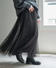 Spick and Spanスピック＆スパン大人気完売チュールスカートブラック