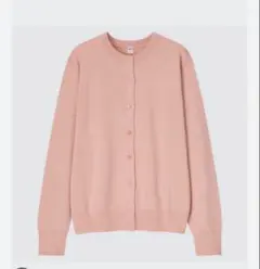 UNIQLO UVカットクルーネックカーディガン　ピンク　Mサイズ