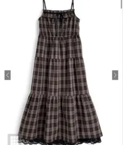 GRL チェック柄リボンフリルキャミソールワンピース【tu1790】