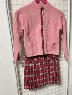 BURBERRY LONDON 130 カーディガンプリーツスカートノバチェック