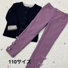 any FAM エニィファム カーディガン リボン　デニム　ピンク　110