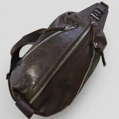 コーチ トンプソン ボディバッグ レザー ブラウン 70360