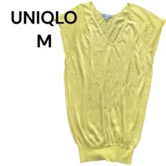 ユニクロ　レディース　トップス　ニット　ベスト　イエロー　M