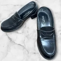 HARUTA ブラックヒールアップローファー 厚底 24㎝