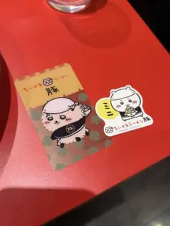 ちいかわラーメン 豚 ステッカー クリアカード ノベルティ ラッコ