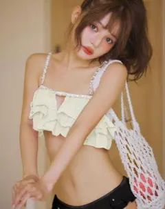 sugar nine パイピングフレアスカート付きビキニ 3点セット ビキニ水着