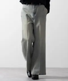 【完売品】CLEL ヴィンテージデザイン フレアデニムパンツ ベージュブルー M