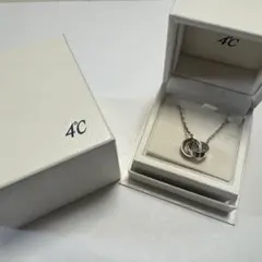 4°C シルバー ネックレス　ダブルループデザイン　ギフトボックス付き