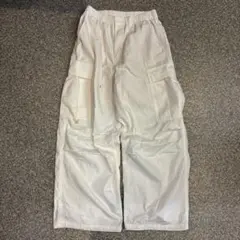 【300円オークション】24SS GU カーゴパンツ ホワイト 極太 スノーカモのサムネイル