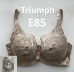 新品　トリンプ　E85 ベージュ　フルカップブラ　花柄レースブラのサムネイル