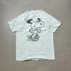 USA製90sヴィンテージtシャツLスヌーピー袖裾シングル90年代Jostens
