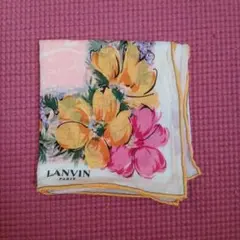 LANVIN PARIS ハンカチ 花柄 ピンク イエローのサムネイル