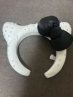 ユニバカチューシャ キティちゃん ホワイト ブラックリボン