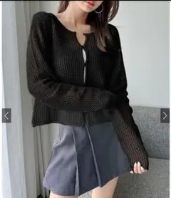 GRL 前後2wayメッシュ編みカーディガン [an1334]