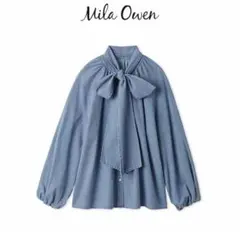 新品未使用【MilaOwen】2WAYデニムボウタイブラウスサイズ1