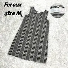 【a770】フェルウ チェック柄 ラウンド 襟 ベスト ジレ ワンピース