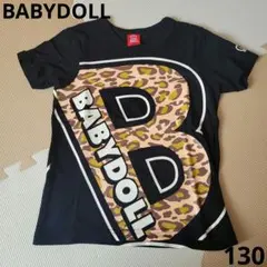 BABYDOLL Tシャツ　半袖　 レオパード柄　ブラック 130