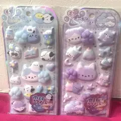 もちプニューステッカー シール シマエナガ ねこ クラックス 2枚セット