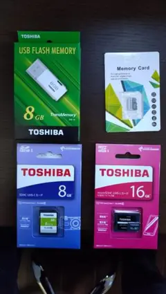 TOSHIBA 8GB & SDHC 8GB/16GB/512MB セット