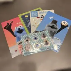 パペットスンスン　ファイル4枚セットとブックマーカー