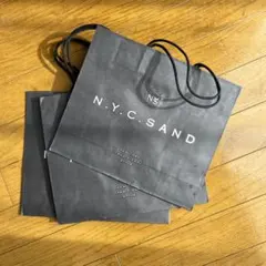 確認用N.Y.C. SAND ショップ袋３枚＆ビニール袋2枚セット ニューヨークキャラメルサンド ショッパー 紙袋3枚 ビニール袋2枚
