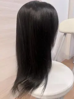 人毛100% 黒ロングウィッグ