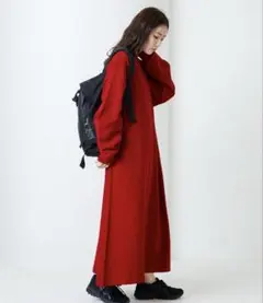 FREAK'S STOREフレア マキシ カラー ニット ワンピース