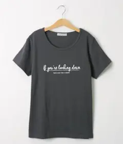 ニッセン プリント Tシャツ チャコール Mサイズ