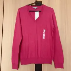 新品タグ付き ユニクロ Vネックセーター Lサイズ ピンク