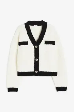 H&M テクスチャードニットカーディガン