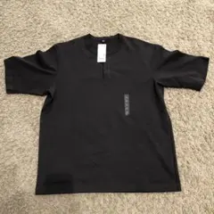ユニクロ UNIQLO ドライワッフルヘンリーネックTシャツ XL ダークグレー