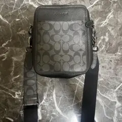 COACH ブラック レザー ショルダーバッグ