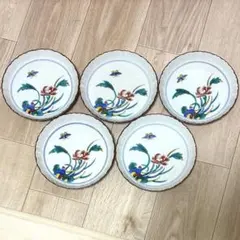 九谷焼　幸仙窯　銘々皿揃　5枚セット　中皿　取り皿　色絵