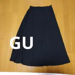 GU レディース ブラック プリーツ スカート