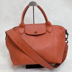 よーう様【極美品】LONGCHAMP 2way ショルダー バンドバッグ ブラウ