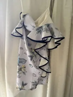 JEWELS フリル付きフローラルミニドレス