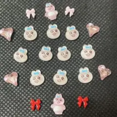 ネイルパーツ　おぱんちゅ　リボン ハート　20コ